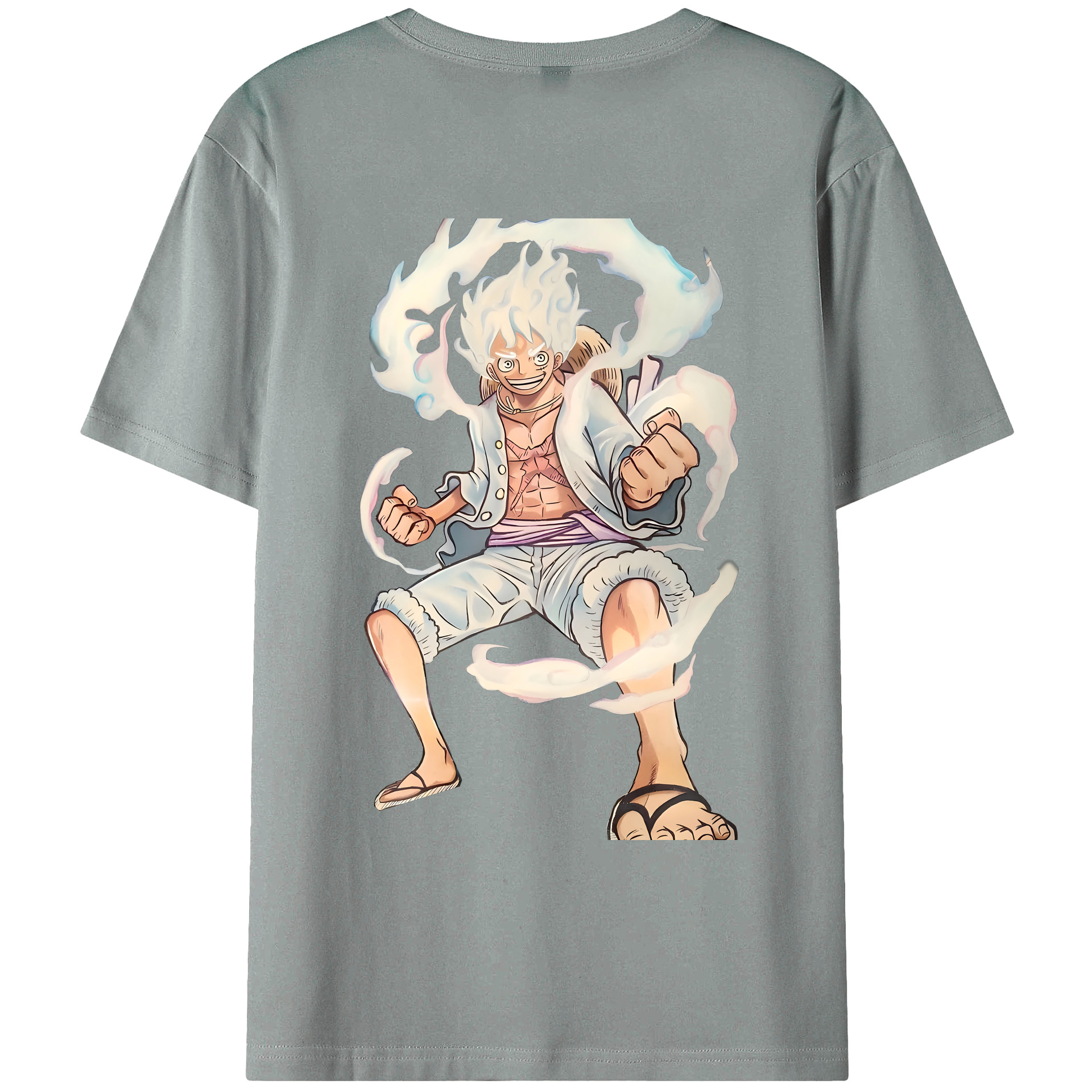 ワンピース モンキー・D・ルフィ ONE PIECE Monkey D. Luffy 綿100％ メンズ半袖Tシャツ（バックプリント） 通気性